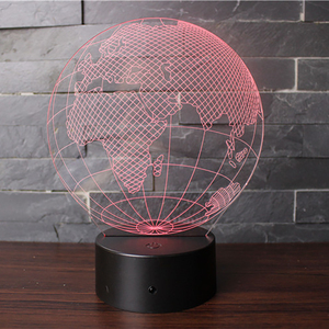 Hot Selling 3D <span class=keywords><strong>Earth</strong></span> Illusion <span class=keywords><strong>Lamps</strong></span> 3D LED Effect Acrylic Art Lamp Night LightとUSB