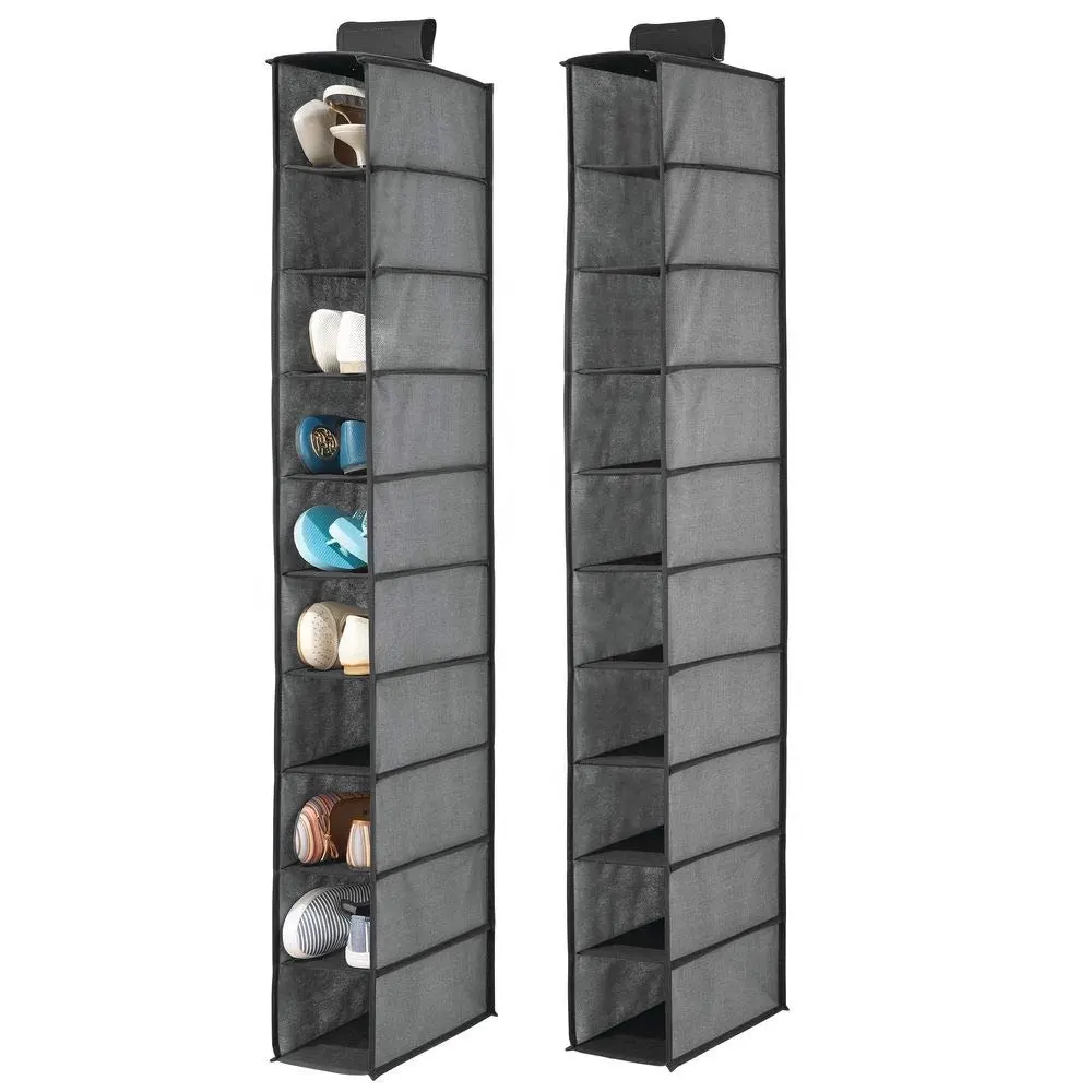 Scarpa Dell'organizzatore Del Supporto Risparmio di Spazio Morbido Tessuto Closet Organizer 10 Scaffale Oltre Asta Appeso Dell'organizzatore di Immagazzinaggio del Pattino