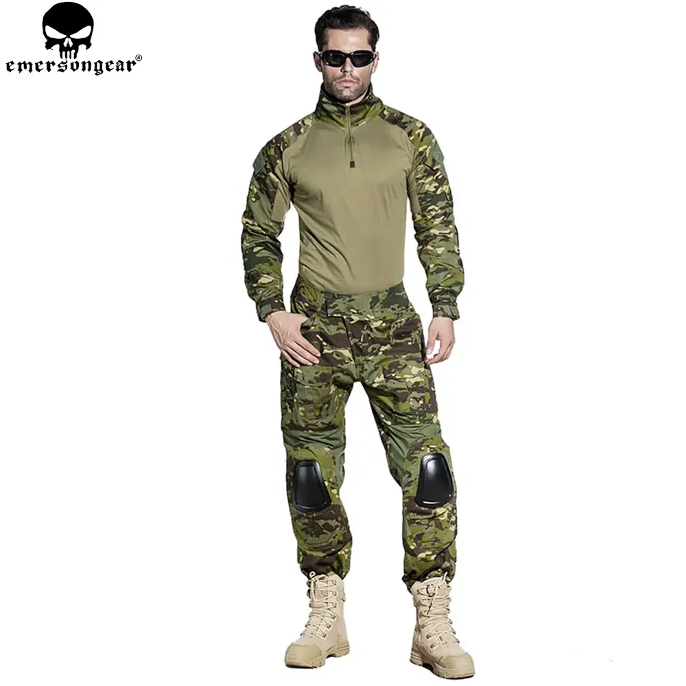 EMERSONGEAR-uniforme de combate Gen2 BDU, ropa de caza, camisa táctica, pantalones con rodilleras, Multicam, tropical