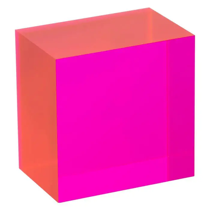 Neon Pink Solid Acrylic Block Transparent Pink Acrylic Block