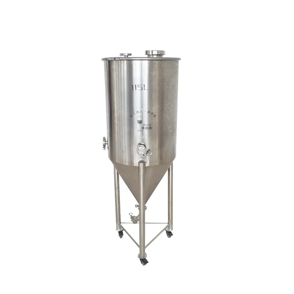 Fermentador cônico de 100 litros, fermentador cônico de aço inoxidável, fermentador cônico de cerveja