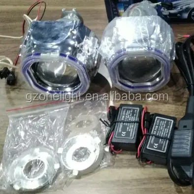 G1-Kit de lente de proyector HID bi-xenón para Faro de coche, 2,5 pulgadas, con doble Ojo de Ángel y bombilla azul