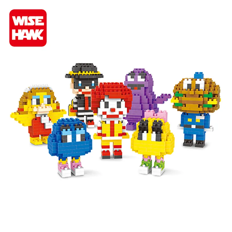 Wisehawk children mini building block 3D McDonald action figure block lot for kids