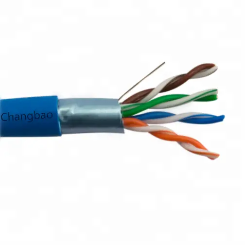 24AWG 4 Pairs Solid Conductor ETL-gelistete PVC-und LSZH-Jacke 350MHz Cat5e FTP STP Lan-Netzwerk-Ethernet-Kabel für den Innenbereich