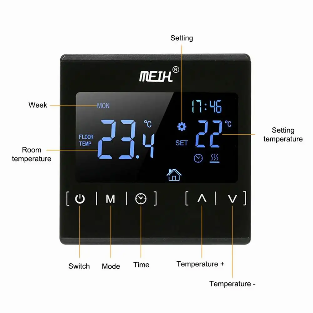 Elettrico riscaldamento a pavimento termostato per il riscaldamento a doppia temperatura dual-controllo di riscaldamento a pavimento termostato