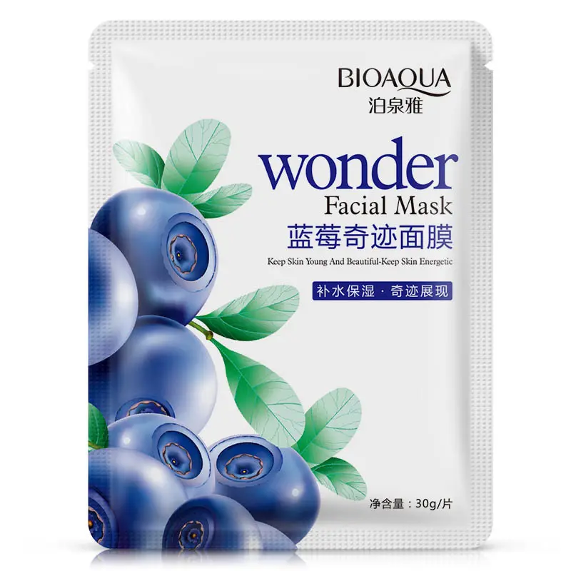 Precio de fábrica BIOAQUA Blueberry Wonder Máscara facial Hidratante Máscara invisible de seda esencia facial