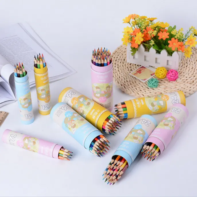 Factory sells Chinese novelty multicolor 7-inch non-toxic ink colored pencils for art paintings and promotional gifts