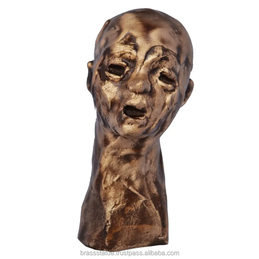 Messing Skulptur Metall Handwerk Geschenk & Wohnkultur Figur antike kopf förmige Statue für Home Decoration