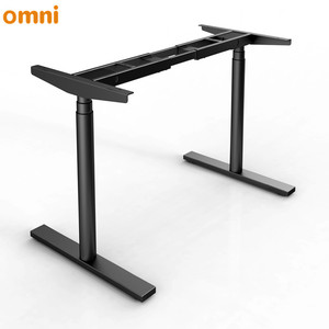 Escritorio de oficina moderno de 3 etapas con motor dual personalizado, fácil montaje, mesa de ordenador ajustable, estación de trabajo de pie
