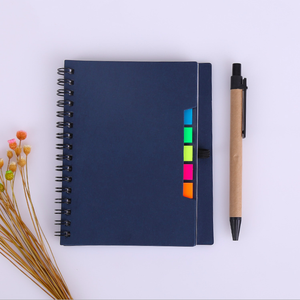 Cuaderno A5 A6 de papel Kraft en espiral con bolígrafo, notas adhesivas, marcador, banderas de pestañas de colores, tapa dura, Logo personalizado, cuaderno de notas de bolsillo - Product Image 4