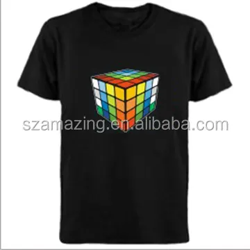 Magic cube el flashing t-shirt panel with 4pcs AAA battery inverter