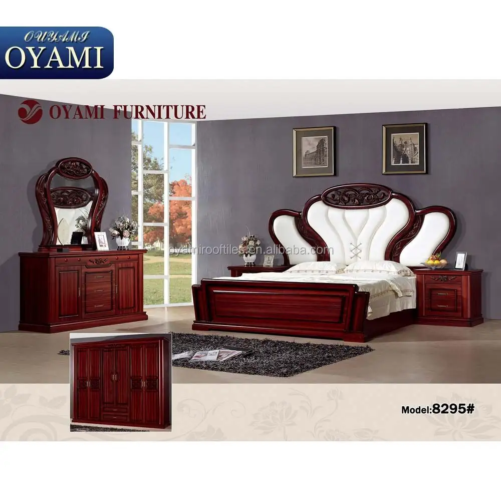 Muebles de dormitorio estilo romántico vaca king size cama dubai