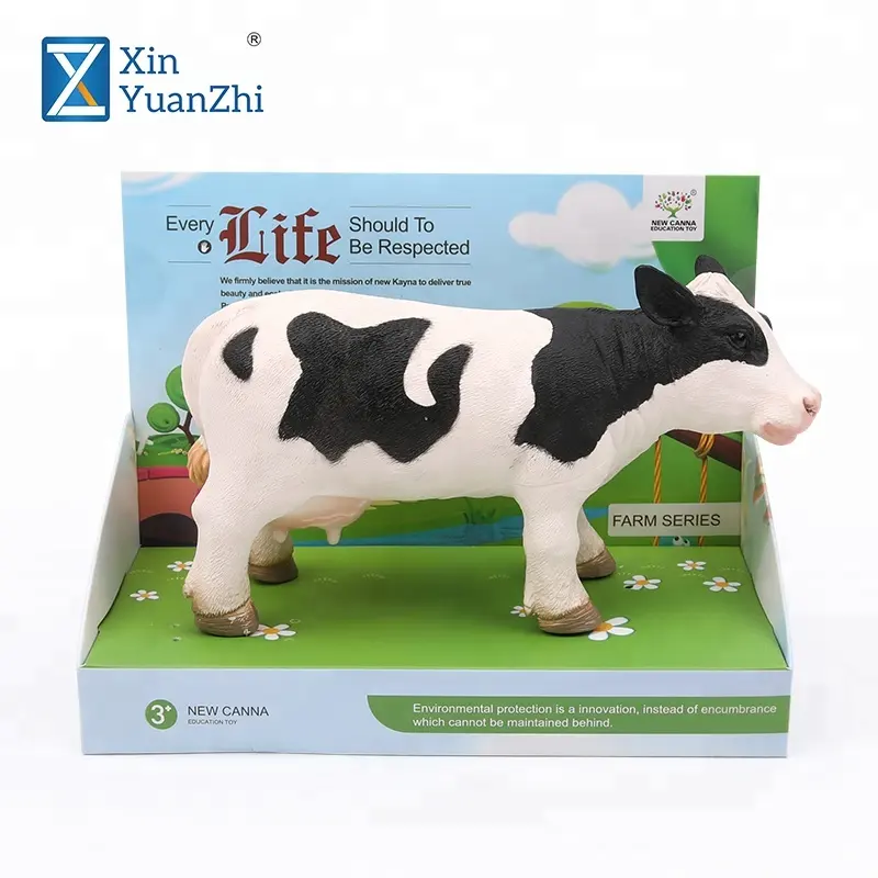 جميل محاكاة مزرعة الحيوانات الصغيرة البلاستيك حليب البقر اللعب للبيع بالجملة