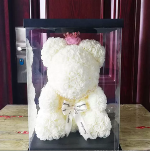バラのテディベアぬいぐるみ永遠の花バラのクマバレンタインデーのウェディングギフト卸売新製品のアイデア