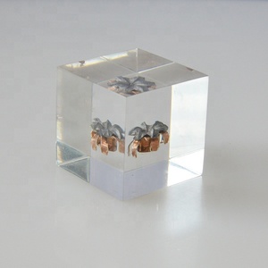 Custom Acrylic Embedded Gift <strong>Display</strong> <strong>Cube</strong> Paperweight