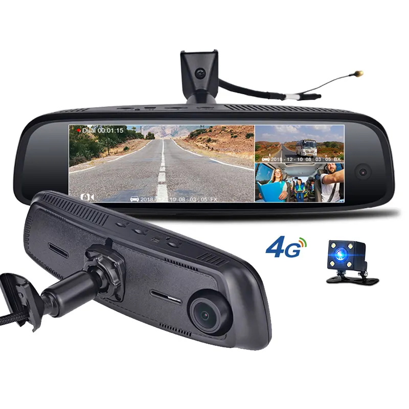 3 caméra Android Voiture DVR Dash Cam 7.84 "4G ADAS 2 + 32 GO FHD 1080P avec GPS Navigation Support Spécial Rétroviseur Enregistreur