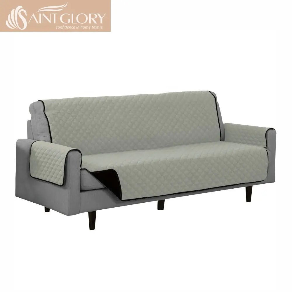 Capa de sofá de alta qualidade, conjunto de capas de sofá acolchoadas, protetor de móveis reversível com alça elástica