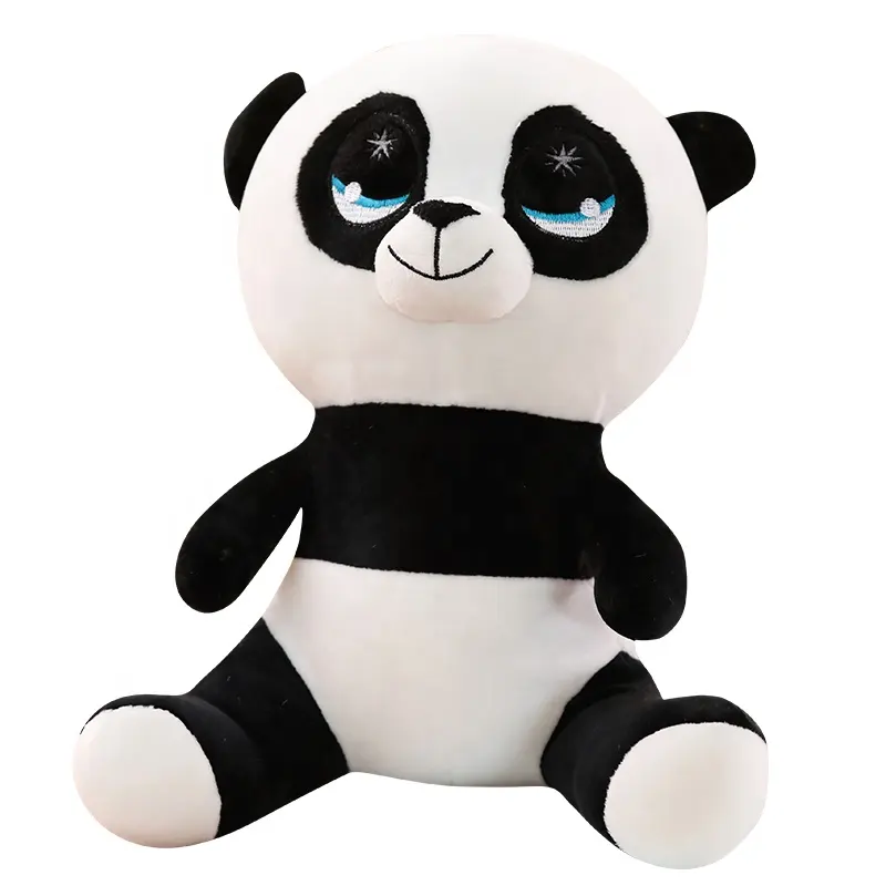 Oso panda de peluche personalizado para niños, juguete educativo de oso panda suave sentado, venta directa de fábrica, venta al por mayor, regalos para niños