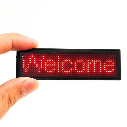 Şarj edilebilir dijital LED rozeti DIY programlanabilir mesaj panosu Mini LED ekran LED isim etiketi taşınabilir garsonlar için reklam