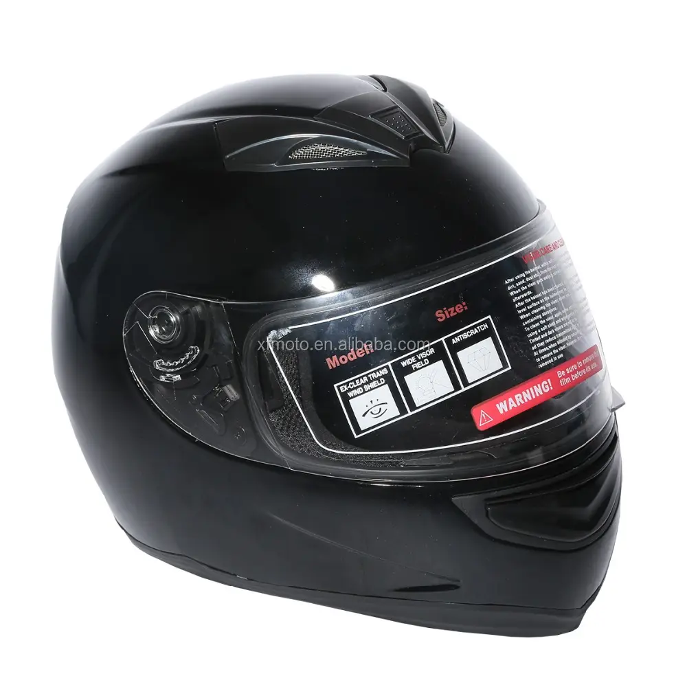 DOT Gloss Black Street Sport Bike-casco de moto para adulto, visera de cara completa, M L XL