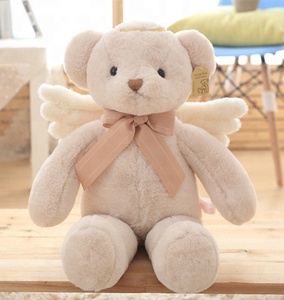 プロモーション低MOQファッションプリティぬいぐるみエンジェルベアおもちゃOEMカスタムロゴぬいぐるみ妖精テディベア翼付き