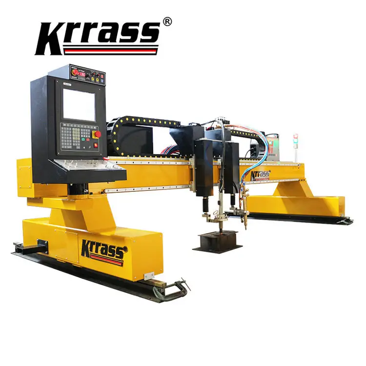 krrass gantry type CNC plasma cutting machine with flame and 2000*6000mm effective cutting portable cnc plasma cutter