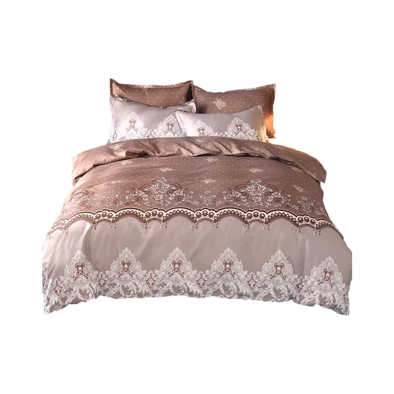 Housse de couette de luxe, imprimée sur mesure, avec dentelle, pour lit