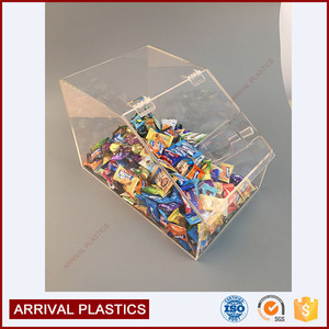 Bán buôn tùy chỉnh OEM nhựa trong suốt ngũ cốc hạt kẹo <span class=keywords><strong>bin</strong></span> Dispenser hộp Acrylic kẹo Thùng với nắp - Product Image 4