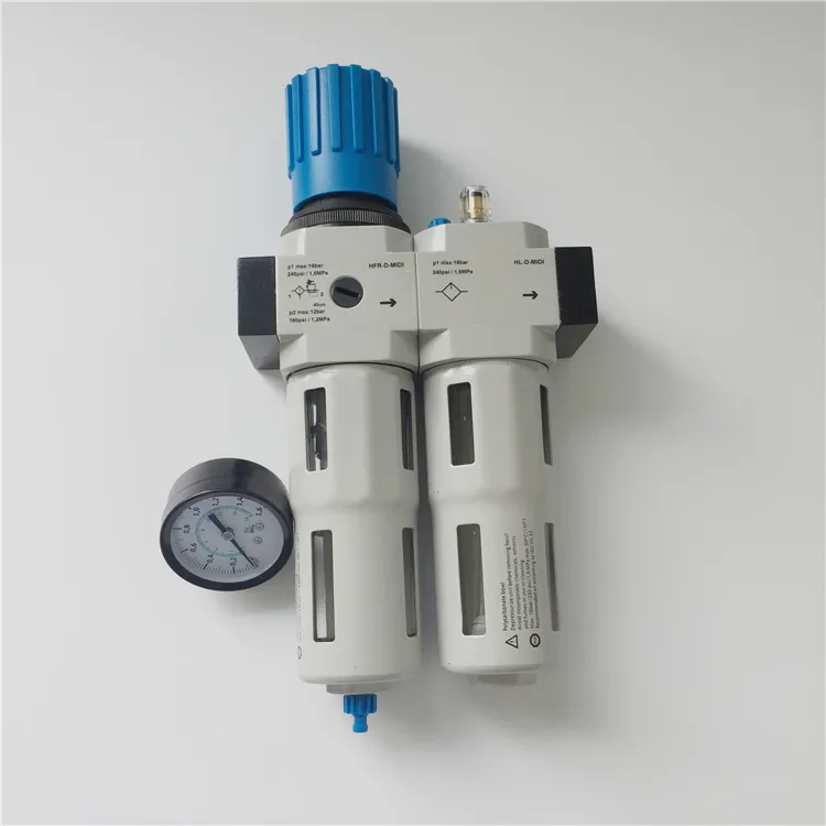 Regulador y lubricador de filtro FRL de alta calidad Air Drenaje automático Unidad de tratamiento de agua y aire tipo MIDI de 1/2 pulgadas neumática