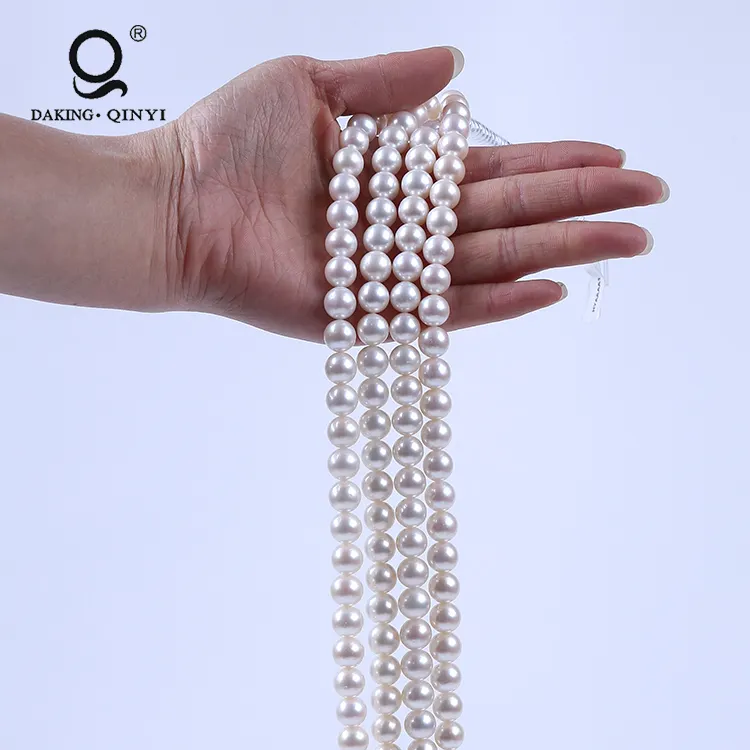 Daking Jewelry Wholesale 10-11ミリメートルNatural aaa Freshwater Pearls Round Pearls Strands Sale