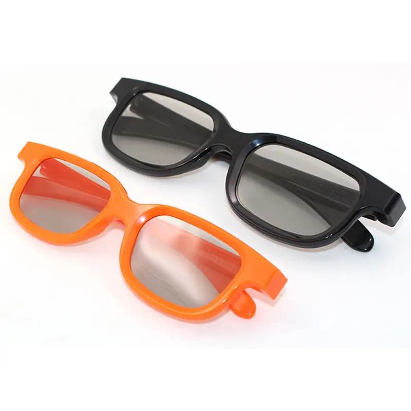 Óculos de plástico 3d dobráveis, óculos pretos polarizados para adultos e crianças