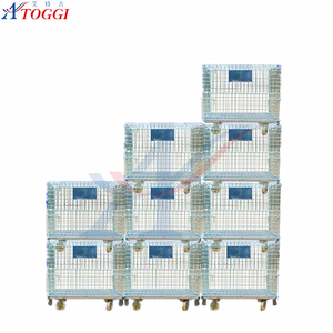 Plegable de almacenamiento de malla de alambre jaula pallet cesta - Product Image 4