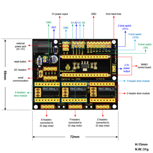 Keyestudio A4988 stampante 3D driver motore passo-passo CNC shield V4 per stampante 3D per <span class=keywords><strong>Arduino</strong></span> Nano