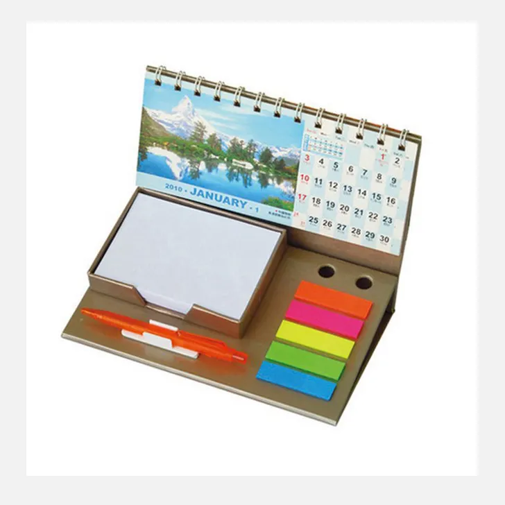 Huacang — Table Miniature Portable, calendrier de bureau imprimé, papier pliable, avec bloc-notes