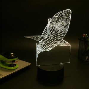 Nieuwe 2017 kinderen Dag Gift 3D LED USB Lamp Onderwater Wereld vis Walvis Cetacea Visuele Kleuren Nachtlampje Kind Tafel Geschenken Speelgoed - Product Image 2