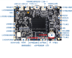Cheapest <strong>GPIO</strong> I2c Lvds control board <strong>to</strong> MIPI dsi 4k smart lcd UART USART 5G wifi android phone call RK3399 4G development board - Product Image 3
