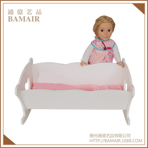 Ahşap bebek bebek için 18 inç bebek beşiği salıncak beşik - Product Image 3