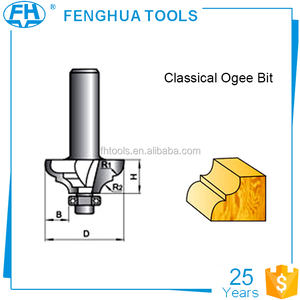 Ağaç İşleme Router Bit TCT YG8 Tip I Klasik Ogee Bit