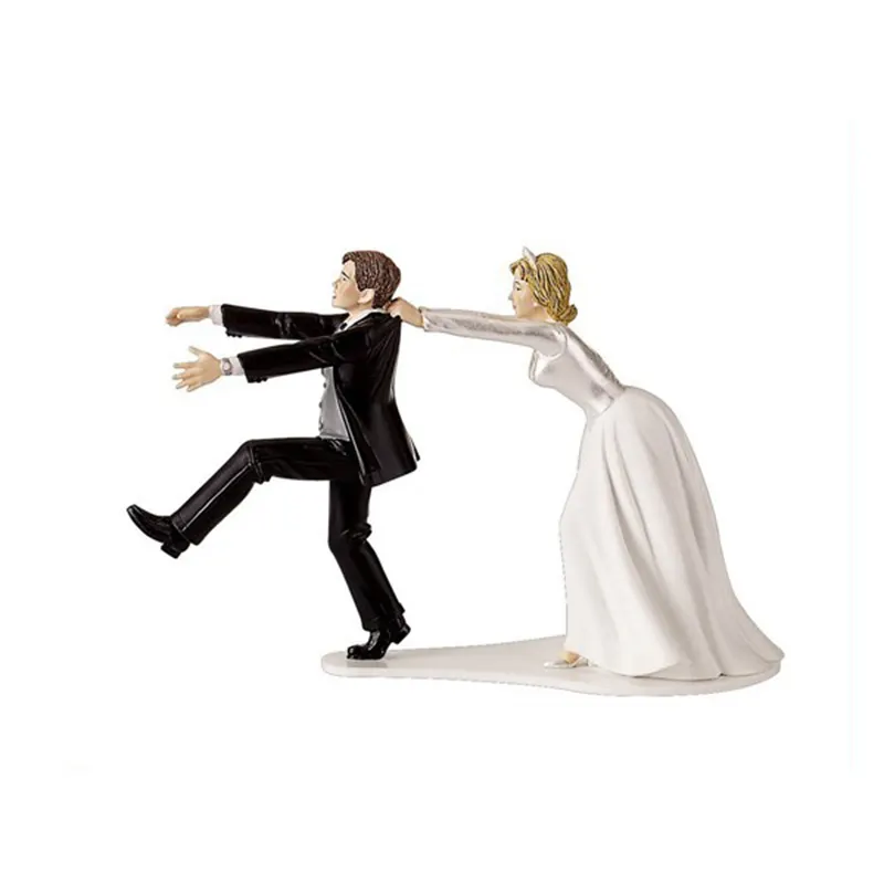 Figura de resina humorística de pareja Popular, para pastel de boda