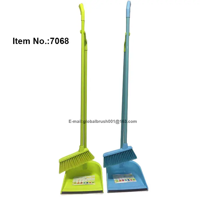 HQ7068 ทำความสะอาดในครัวเรือนพลาสติกพับได้ dustpan และชุดไม้กวาด