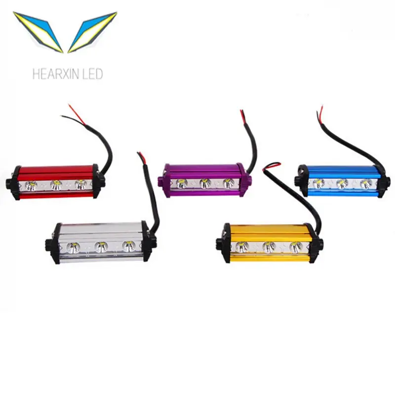 4 pollici 9W 3LED barra luminosa da lavoro 12V DRL LED barra luminosa da lavoro per auto fendinebbia per auto luce di marcia diurna per fuoristrada ATV SUV 4WD