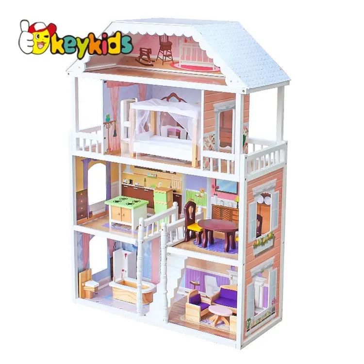 Casa de muñecas de madera de princesa grande, venta al por mayor, W06A218