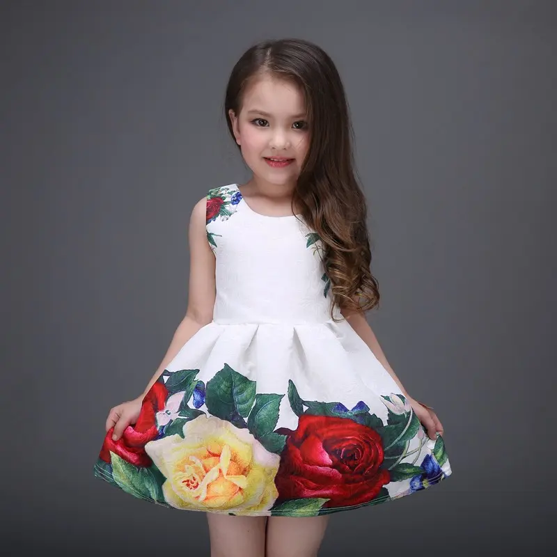 Vestito economico dalla ragazza di fiore del partito dei bambini di 2 anni del nuovo modello