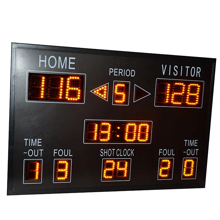 Shenzhen factory indoor outdoor basketball portable digital led score board with remote control