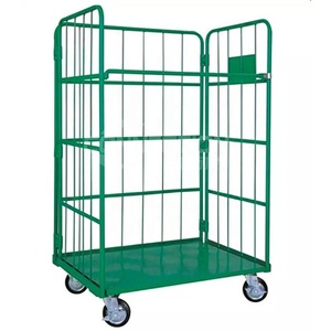Hand Trolley Roll Container Warehouse Logistic Cargo <strong>Cart</strong> with 4 Wheel Easy Folding Steel <strong>800</strong>*<strong>800</strong>*1600mm Logistic <strong>Cart</strong> - Product Image 4