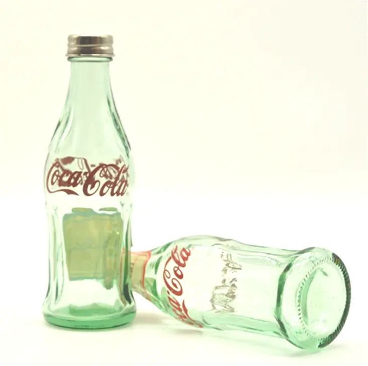 Coca vazio em forma de pimenta, triturador de vidro garrafa de sal conjuntos de vidro-vidro transparente
