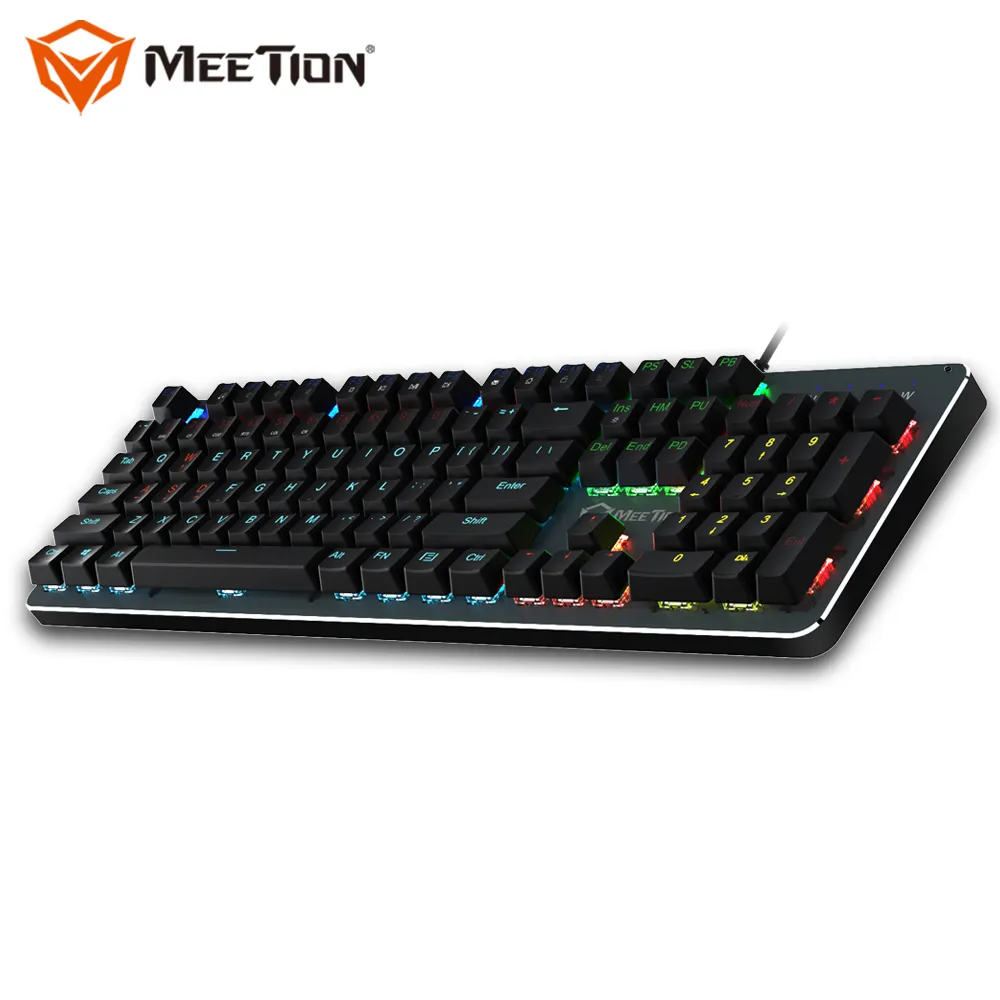 MeeTion-Luz Led retroiluminada MK007 para ordenador, ergonómica, Rgb, para Gaming, Teclado mecánico