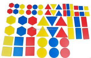 Nhựa thuộc tính khối sinh viên Kit hình học thiết lập manipulatives đa màu 2mm & 5mm Độ dày cho mầm non đặt 60 cái 5 hình dạng - Product Image 2