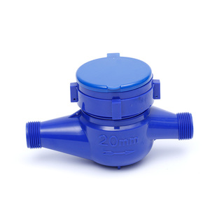 ISO 4064クラスB 20mmABSプラスチックマルチジェットドライタイプベトナム家庭用水流量計内部調整装置付き