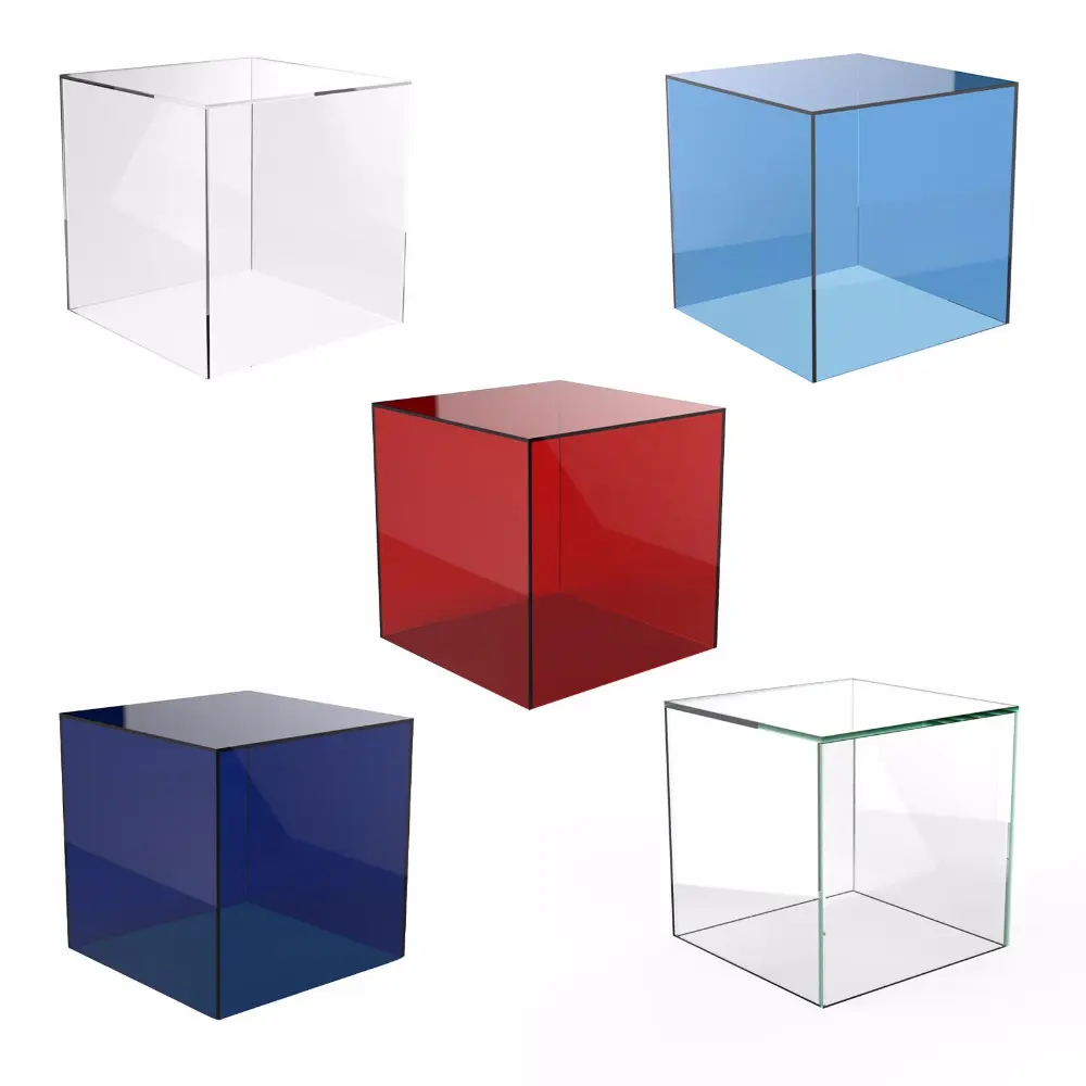 Cube Riser de Cube en acrylique coloré, boîte-cadeau de rangement en mulex, pièces